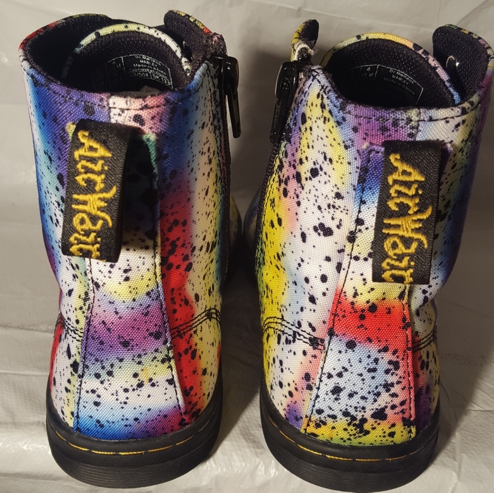 π π NEW RARE DR. MARTENS Hackney Paint Splatter Boots Rainbow! ππ - Picture 4 of 7